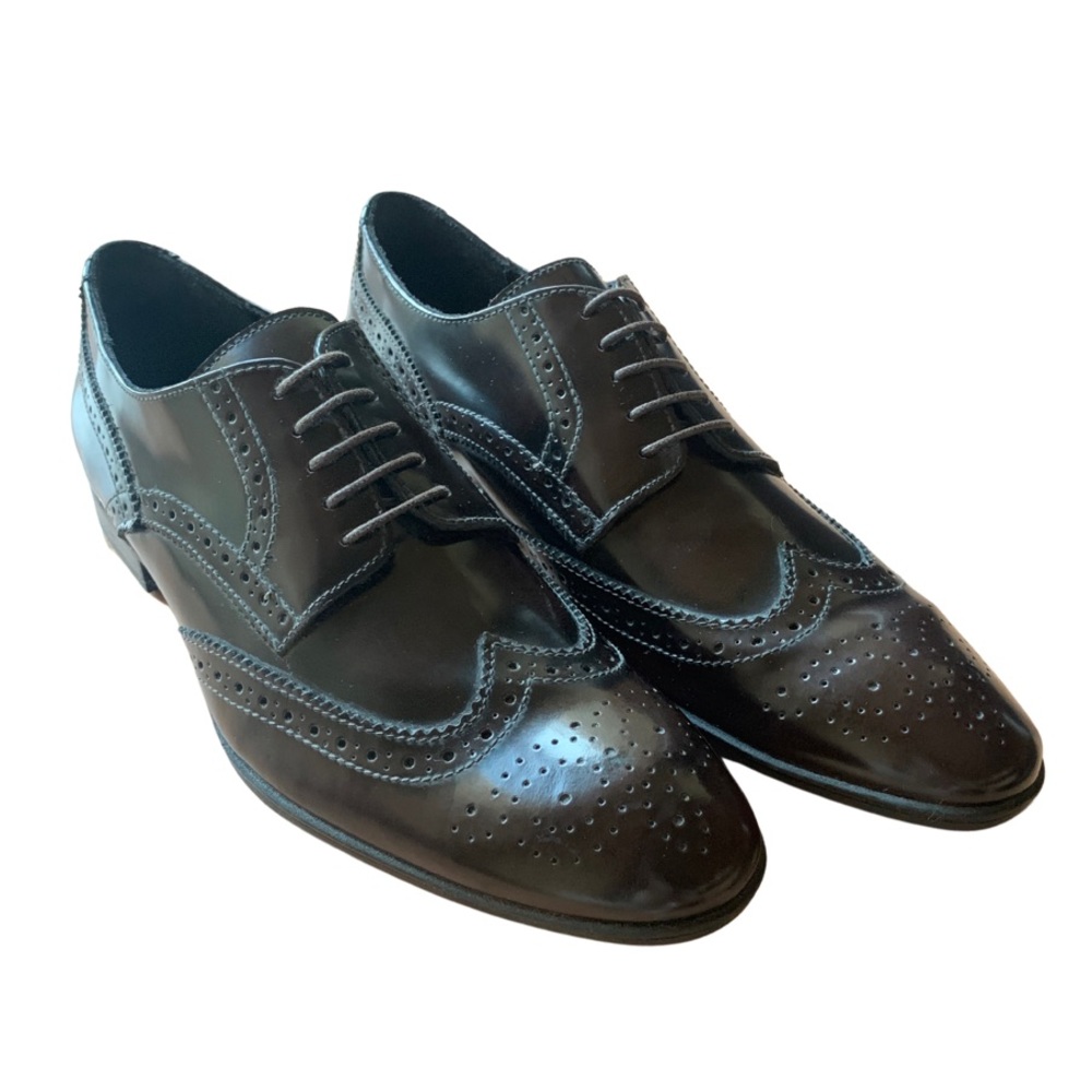 Cerruti 1881 Dark Brown Leather Wingtip Shoes